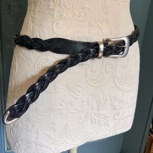 Black braided leather belt